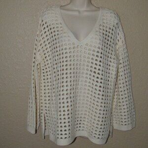 NWT $945 SABLYN Ivory Rumi Knit Cashmere V-Neck Long Sleeve Sweater